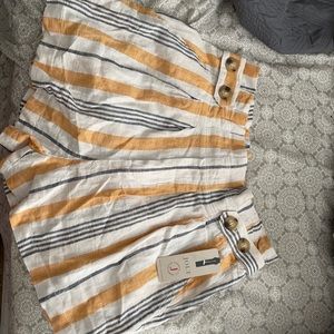 Yellow Paper Bag Shorts. Size Small